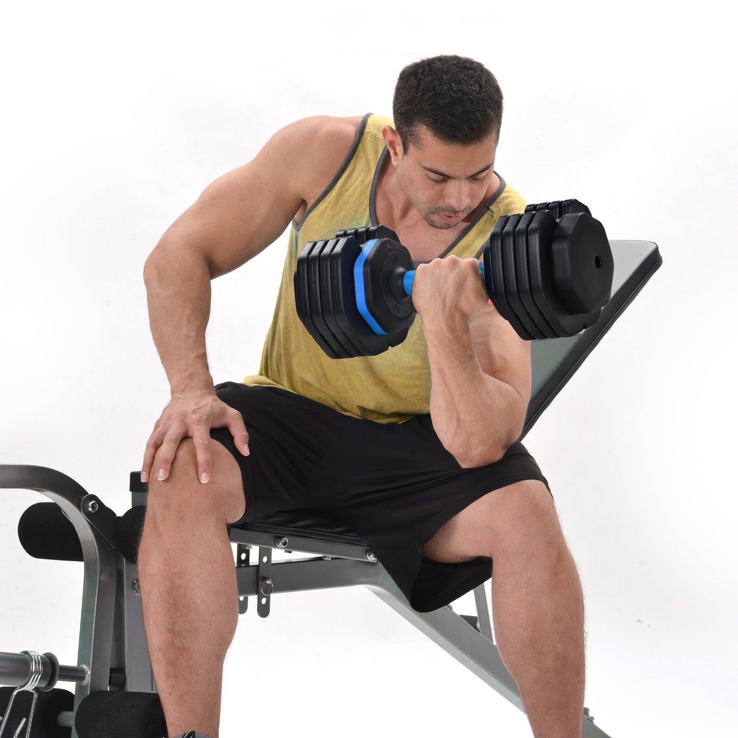 Kendall Adjustable Dumbbell with Tray 55lb Single Fast Exercise Fitness