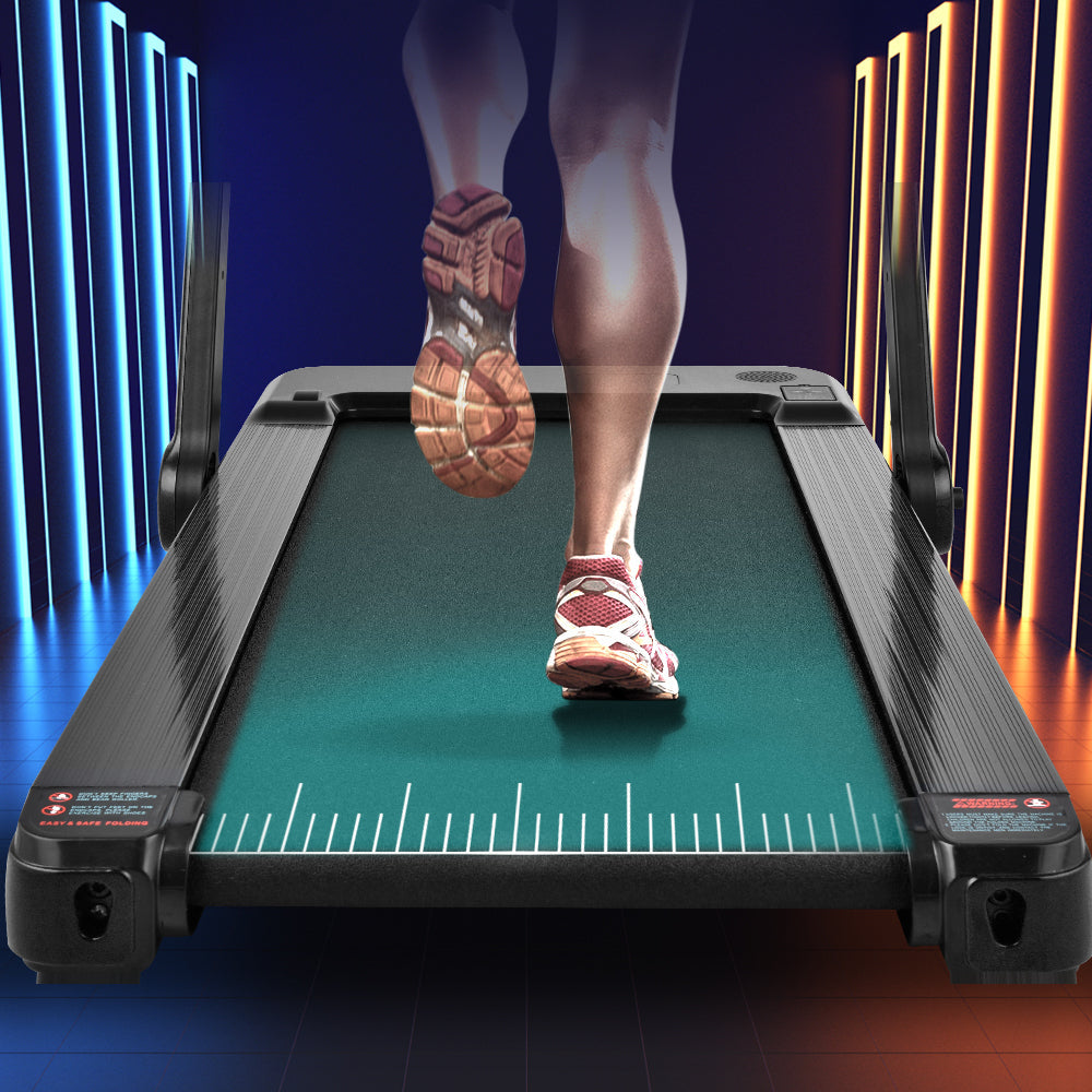 Cruce Electric Folding Treadmill, Installation Free with Bluetooth APP and Speaker, Remote Control with Display for Home, Gym & Office