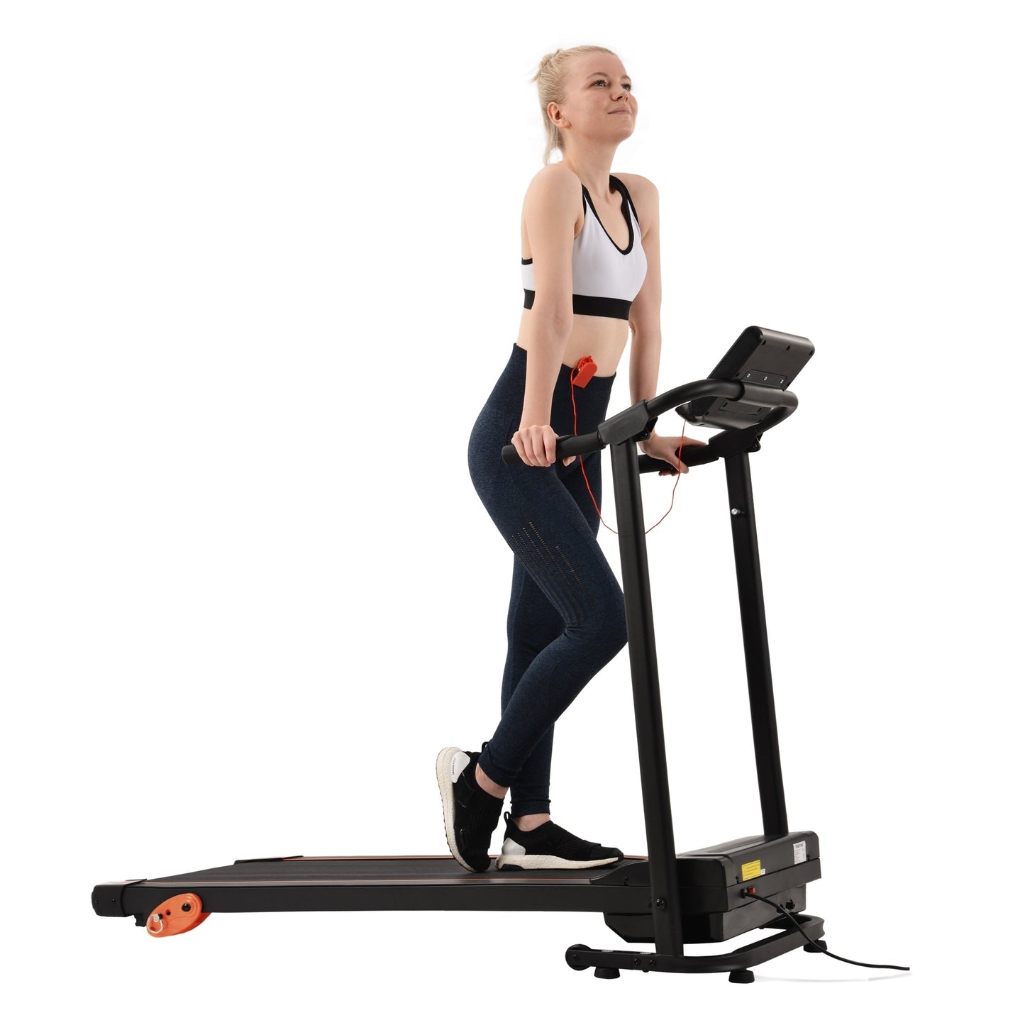 Akutes Electric Foldable Treadmill with Heart Pulse Monitor with Speaker & Incline Adjuster for Home Gym