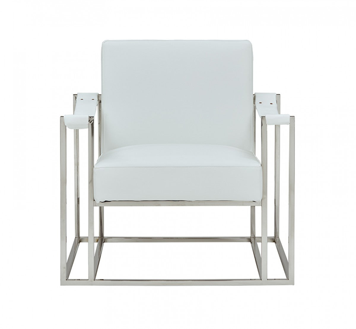 Modrest Larson Modern White Leatherette Accent Chair