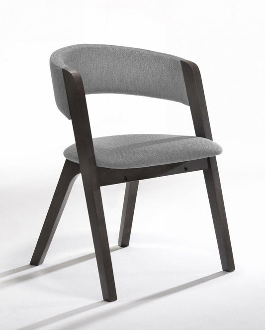 Modrest Grover Modern Grey & Dark Wenge Dining Chair (Set of 2) - Stylish Design Furniture