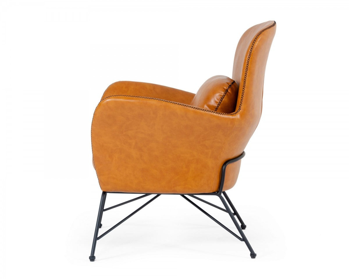 Modrest Kirk Modern Brown Eco-Leather Accent Chair