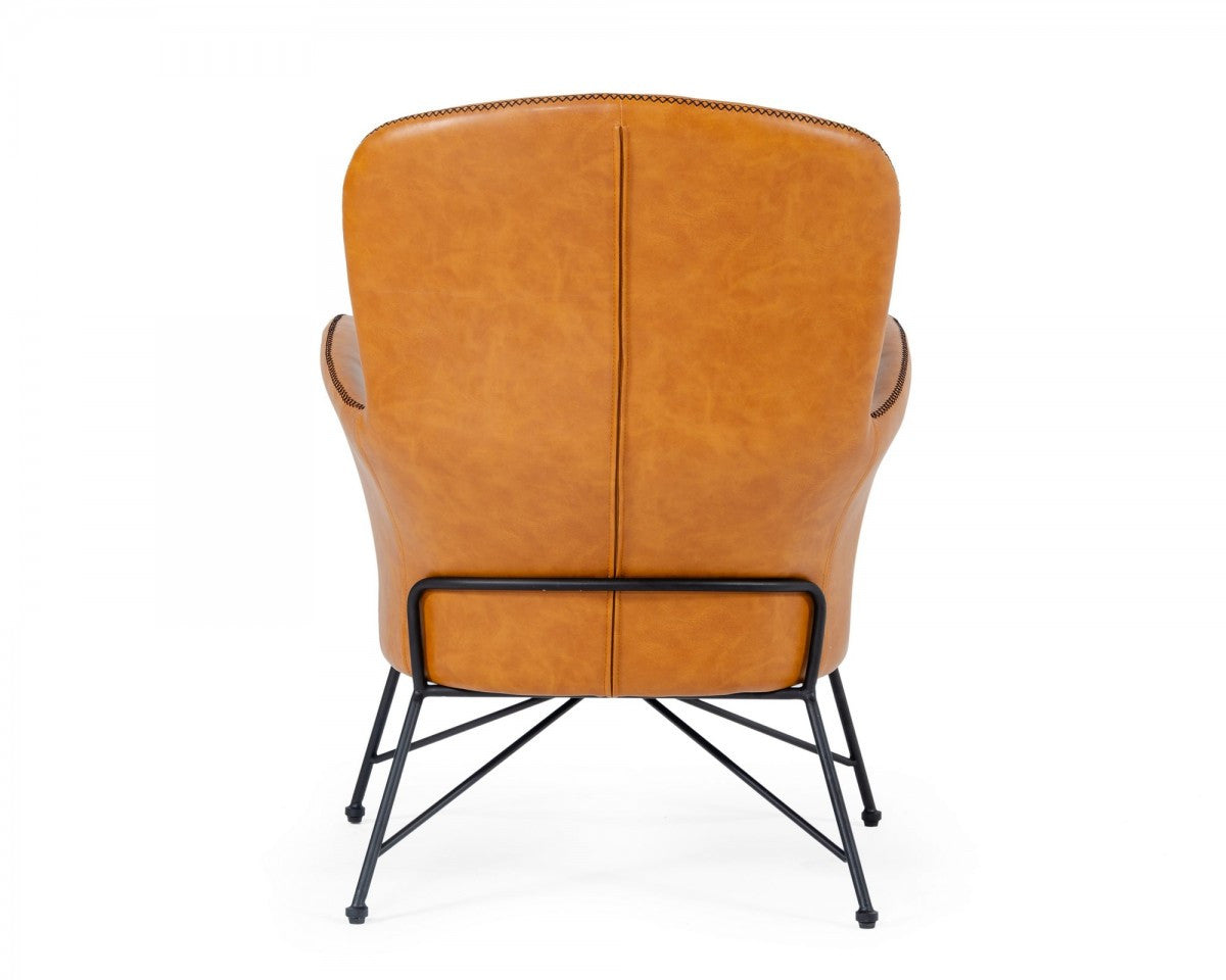 Modrest Kirk Modern Brown Eco-Leather Accent Chair