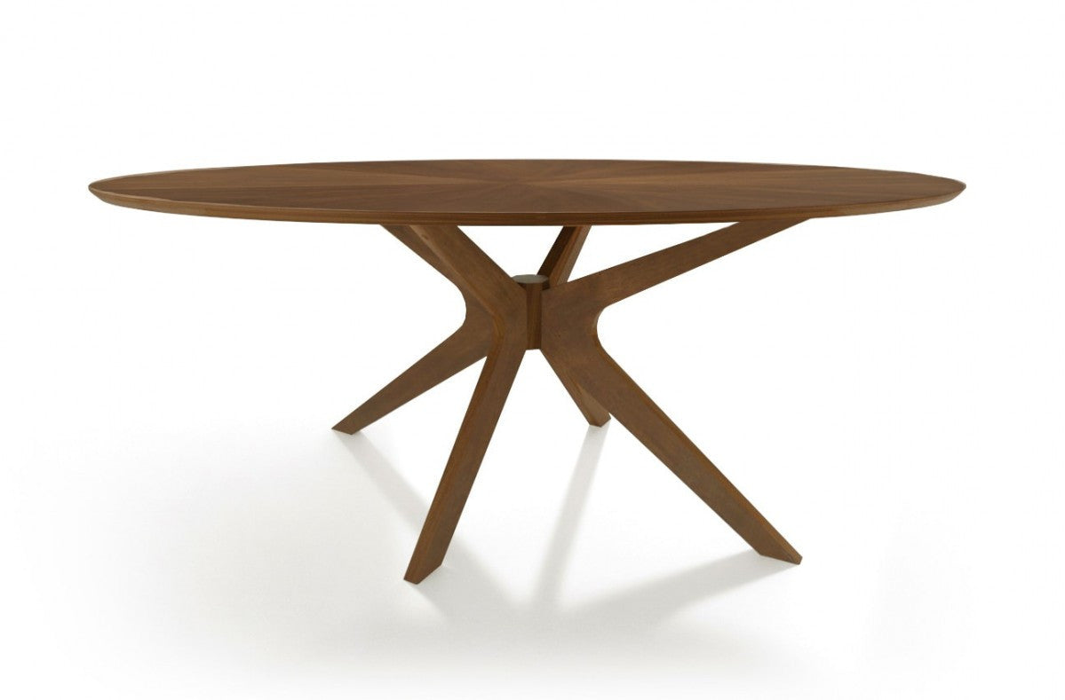 Modrest Prospect Modern Oval Walnut Dining Table - Stylish Design Furniture