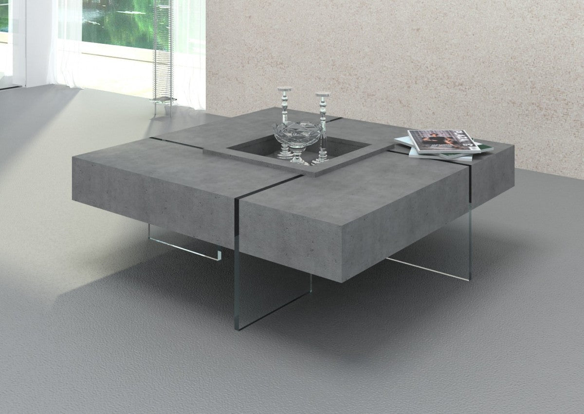 Modrest Shauna Modern Faux Concrete Floating Coffee Table - Stylish Design Furniture
