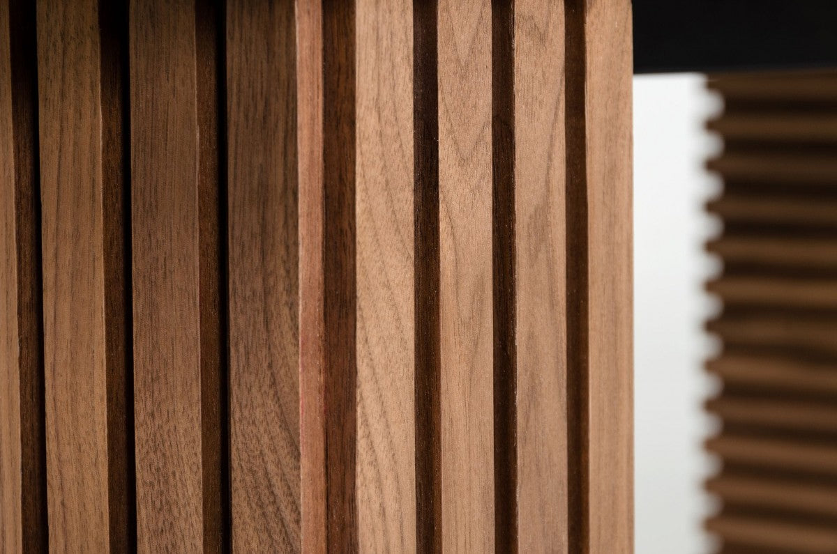 Modrest Maggie Modern Walnut and Black Ceramic Top Dining Table