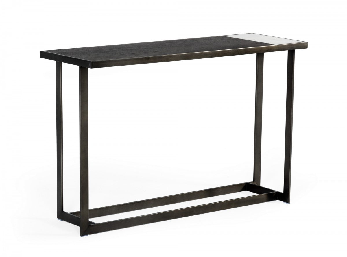 Modrest Fargo Modern Ceramic & Grey Walnut Console Table