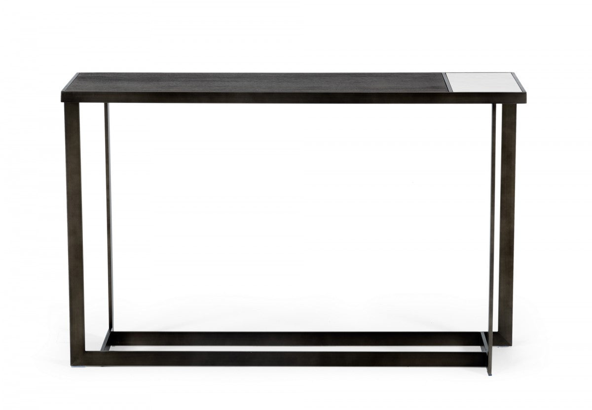 Modrest Fargo Modern Ceramic & Grey Walnut Console Table