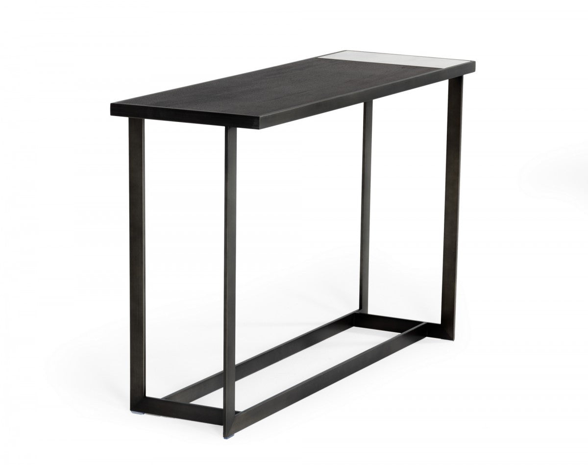 Modrest Fargo Modern Ceramic & Grey Walnut Console Table