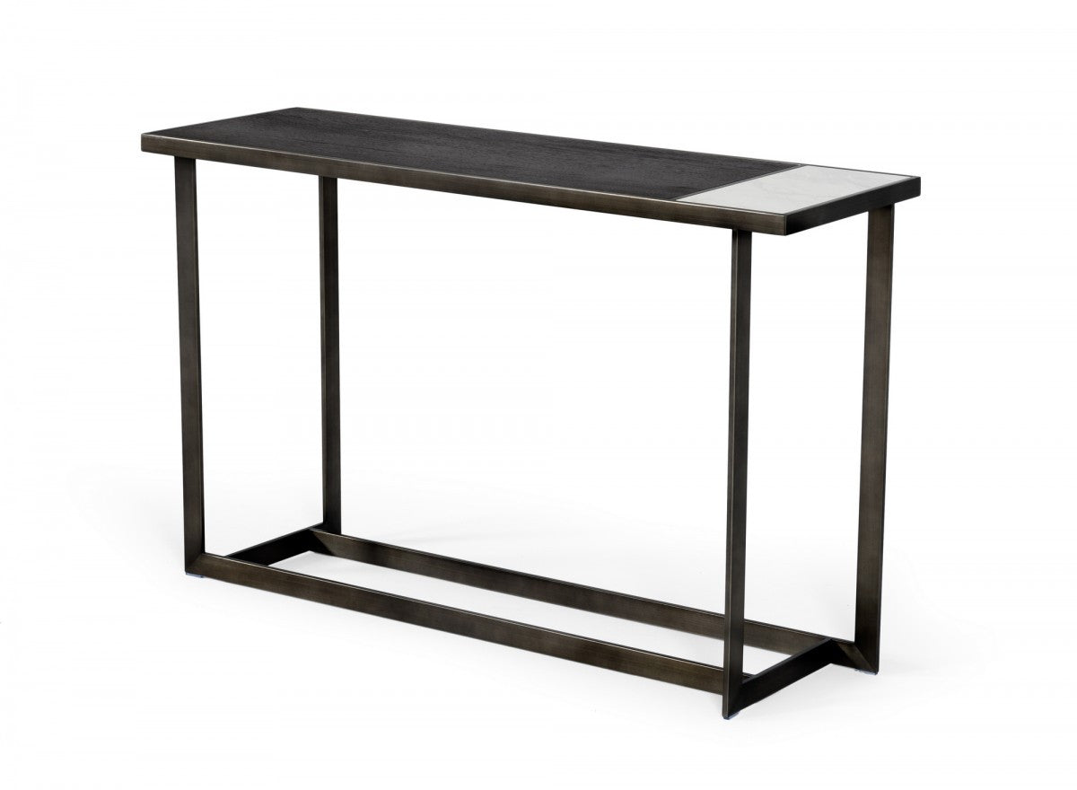 Modrest Fargo Modern Ceramic & Grey Walnut Console Table