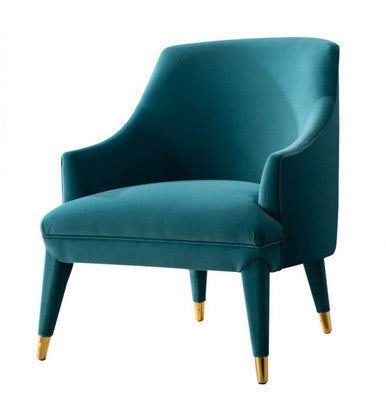 Divani Casa Jenner Modern Aqua Velvet Accent Chair