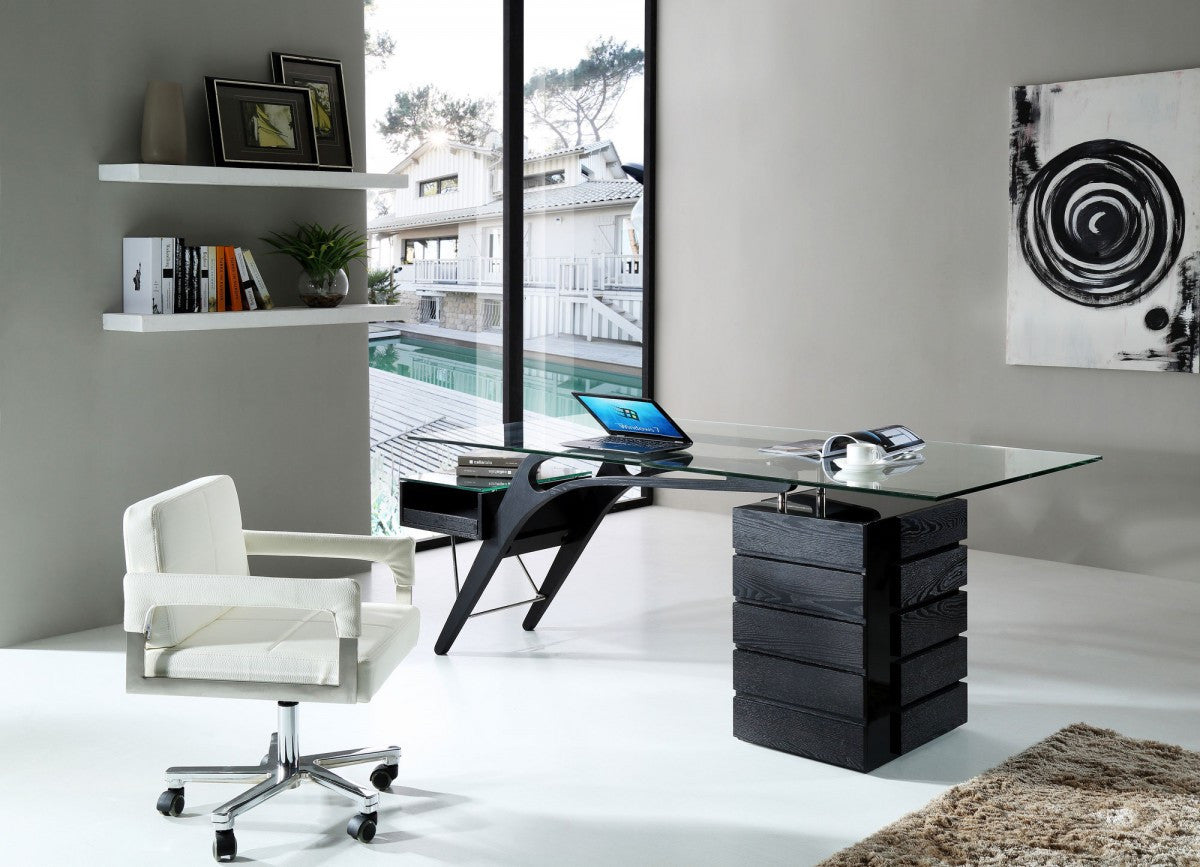 Modrest Suffolk - Contemporary Black Ash Desk - Stylish Design Furniture