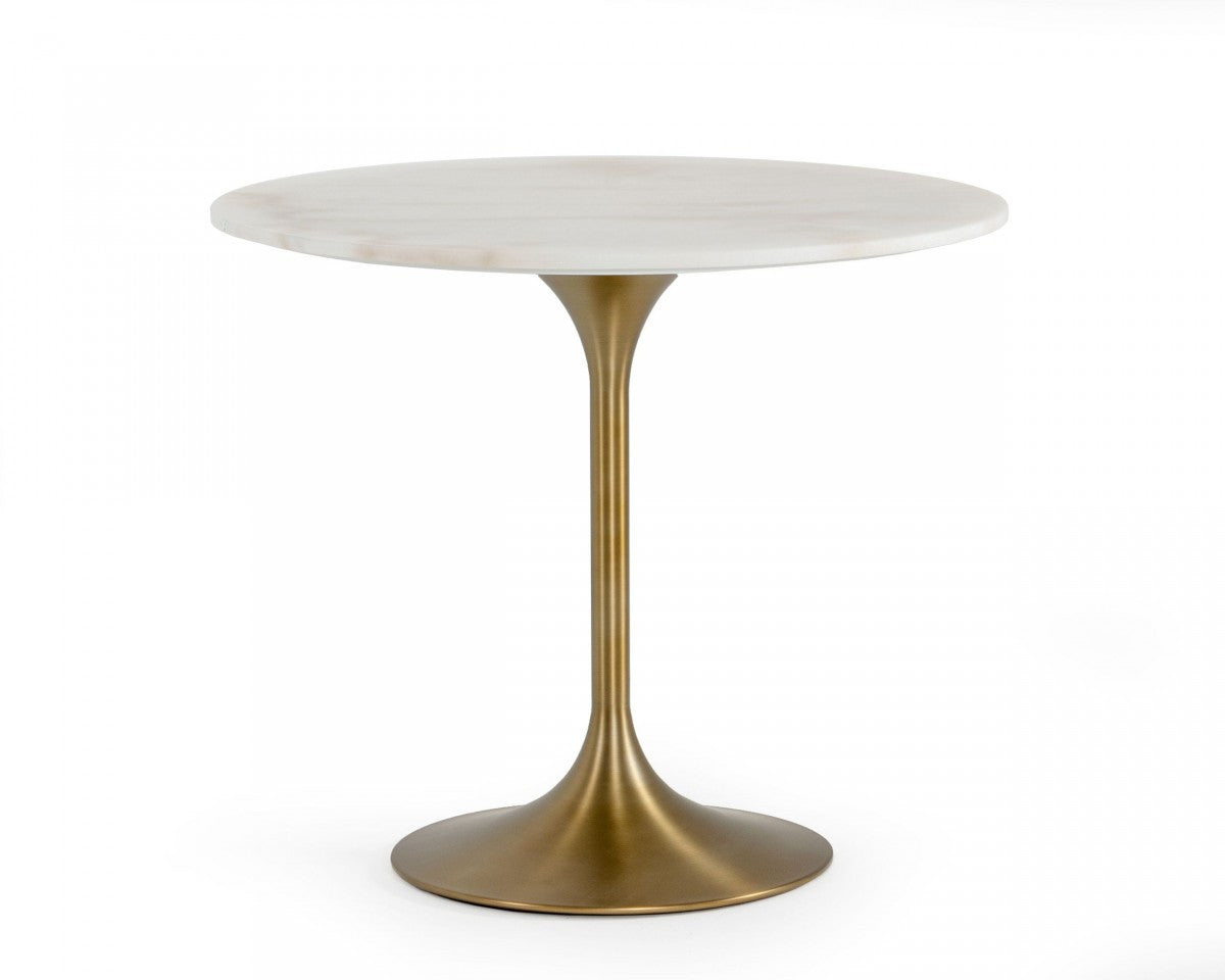Modrest Collins - Glam White Marble & Gold Dining Table