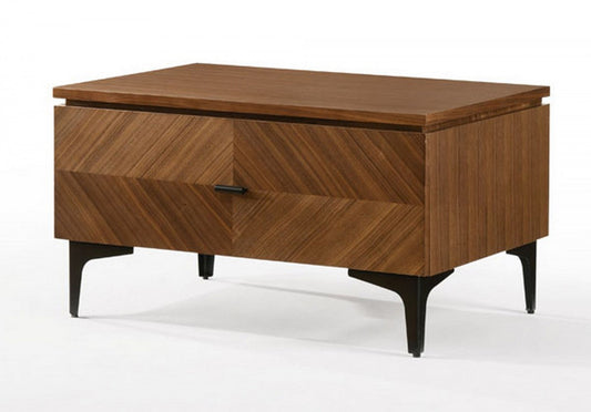 Modrest Paula - Mid-Century Walnut Nightstand - Stylish Design Furniture