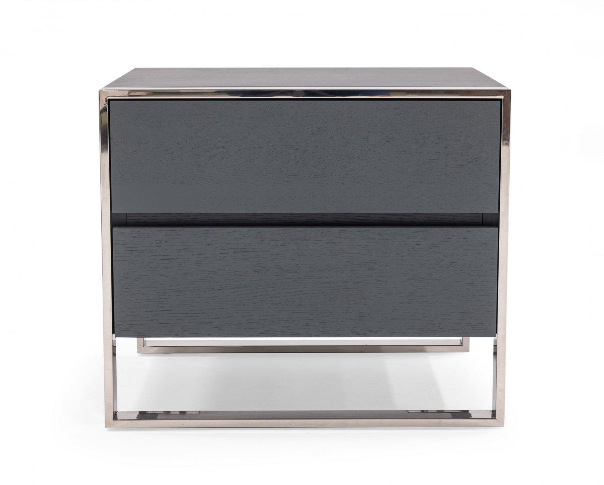 Modrest Jolene - Modern Grey Nightstand