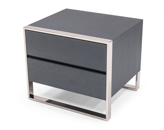 Modrest Jolene - Modern Grey Nightstand - Stylish Design Furniture