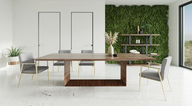 Modrest Channa Modern Walnut Dining Table