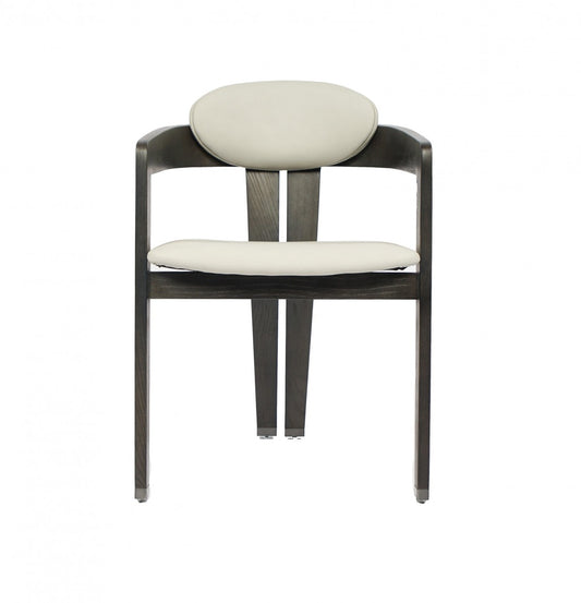 Modrest Thorne Light Grey and Dark Grey Arm Dining Chair - Stylish Design Furniture