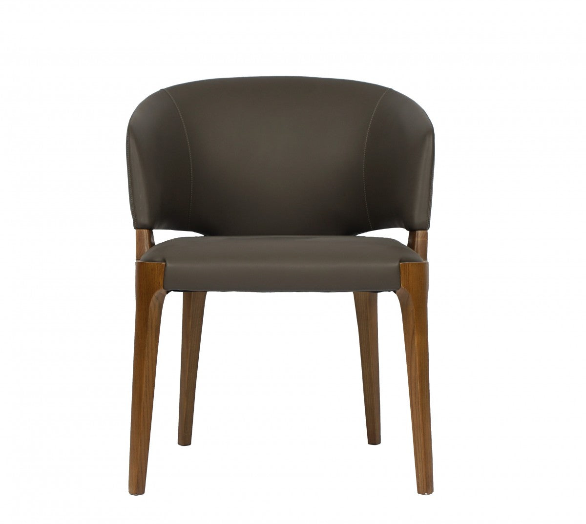 Modrest Baskin Brown and Walnut Arm Dining Chair