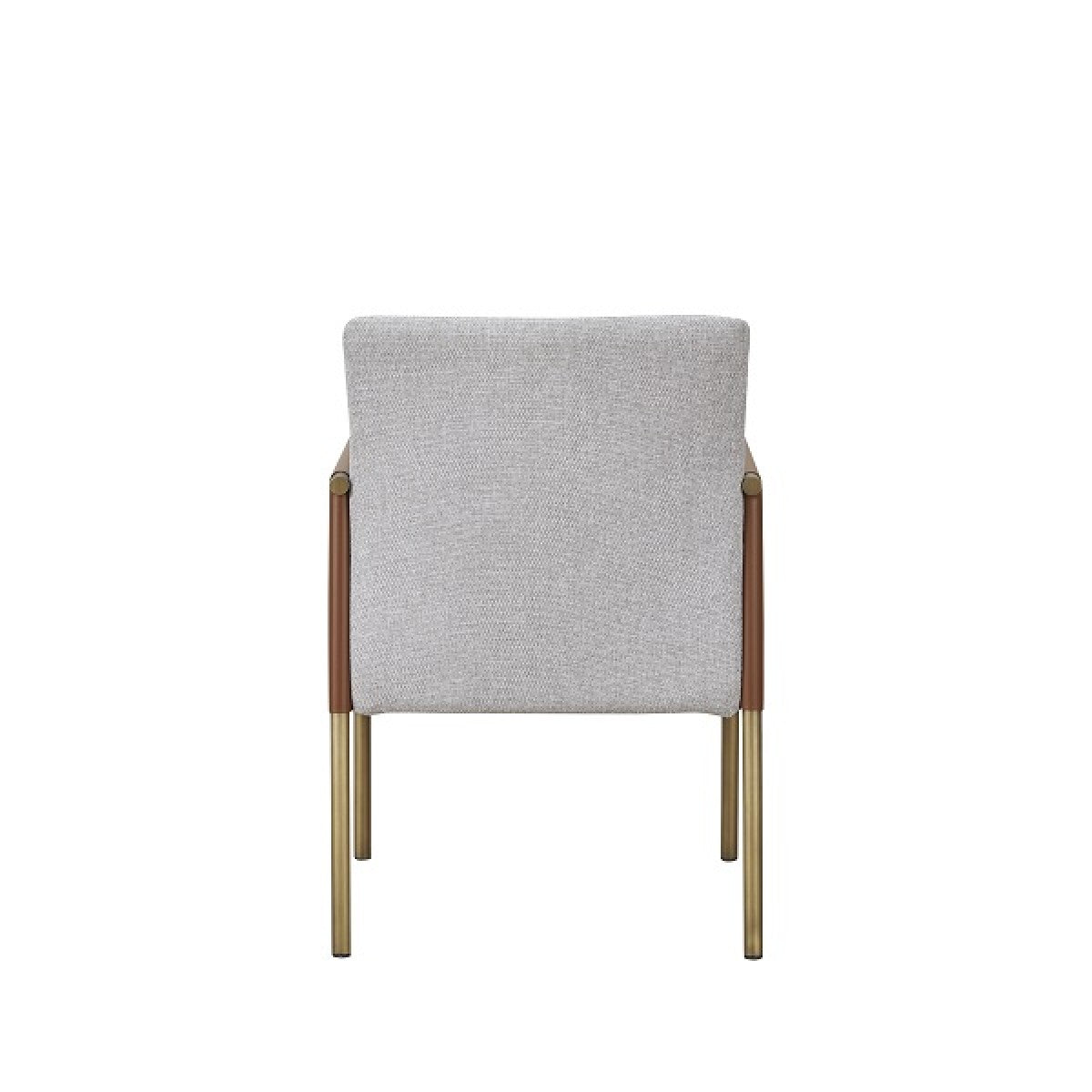 Modrest Pettit - Modern White & Brass Arm Dining Chair