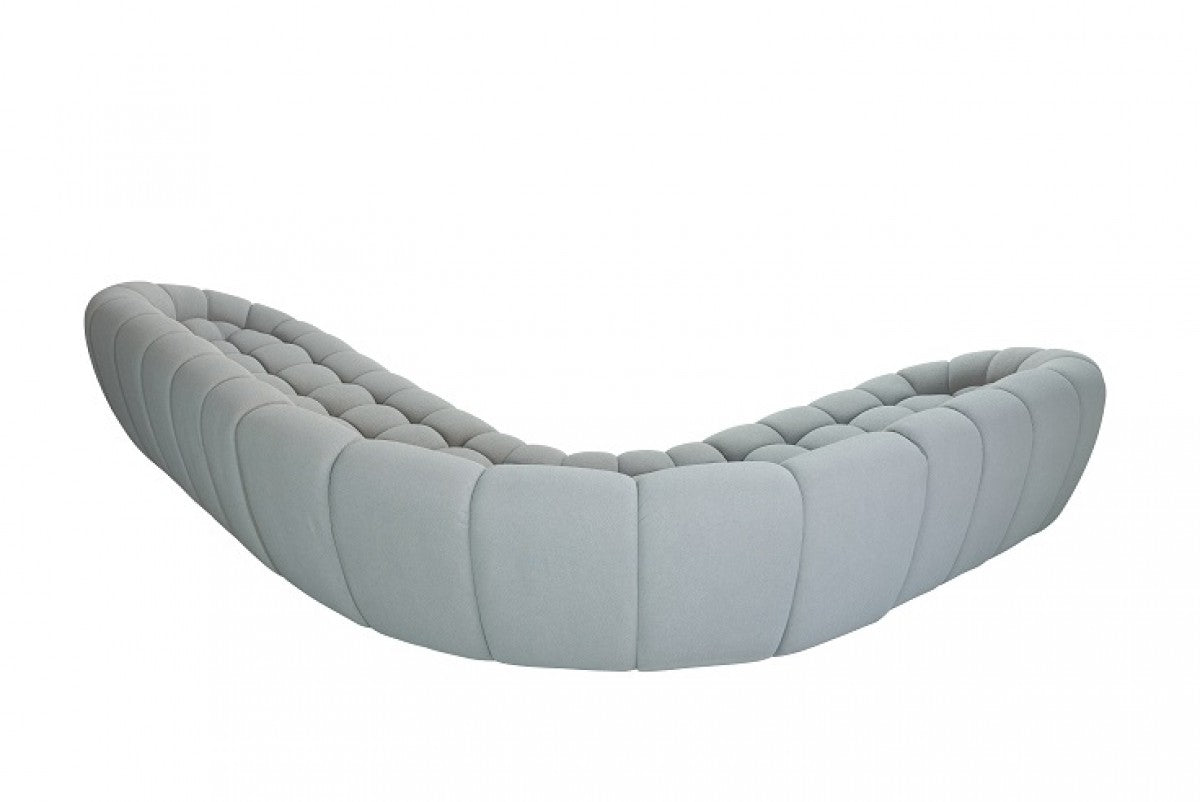 Divani Casa Yolonda - Modern Light Grey Curved Sectional Sofa