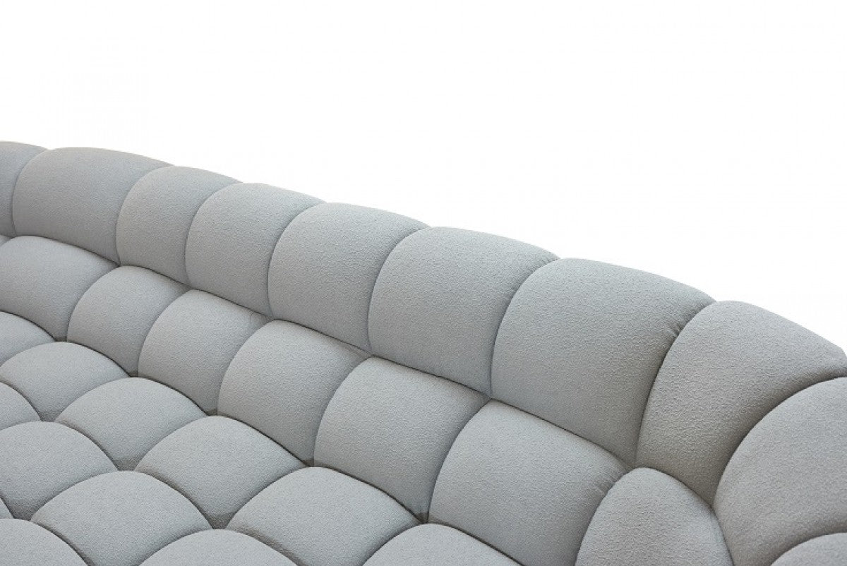 Divani Casa Yolonda - Modern Light Grey Curved Sectional Sofa