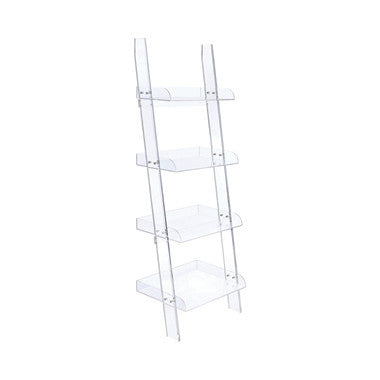 Amaturo 4-Shelf Ladder Bookcase β Clear Finish for Minimalist Style and Modern Storage Display