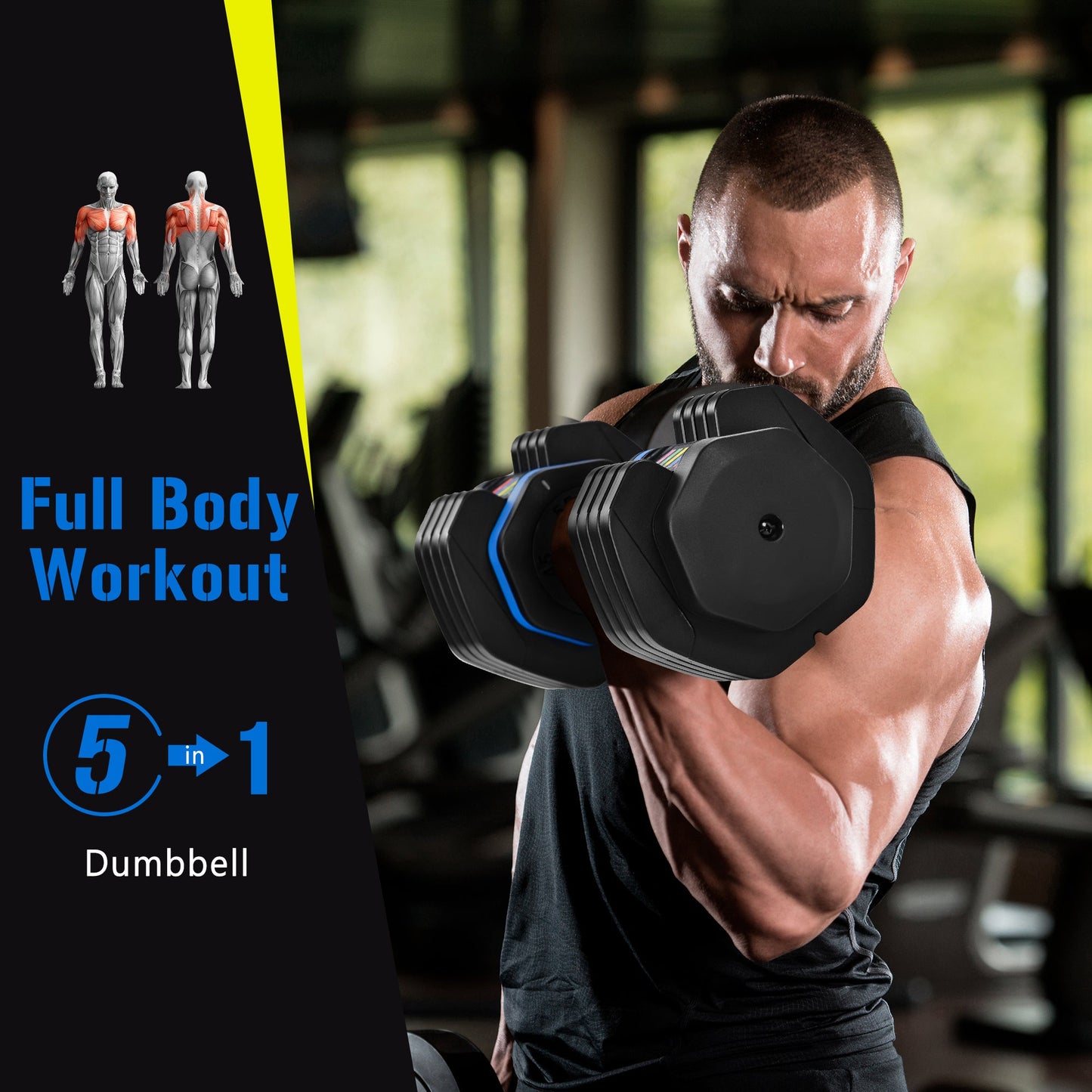 Kendall Adjustable Dumbbell with Tray 55lb Single Fast Exercise Fitness