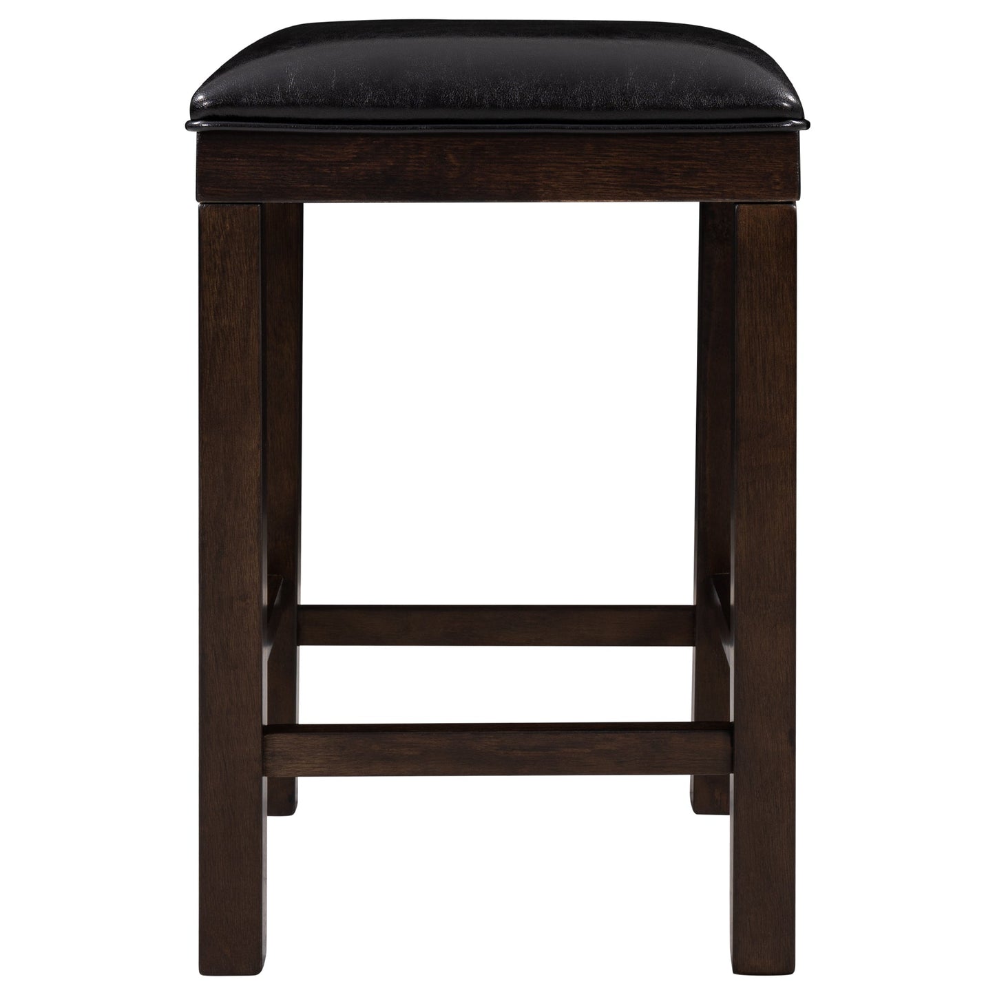 Bari 4-Piece Espresso Counter Height Table Set with Socket and Leather Padded Stools