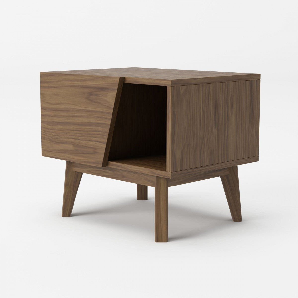 Modrest Abelard Mid-century Walnut Nightstand
