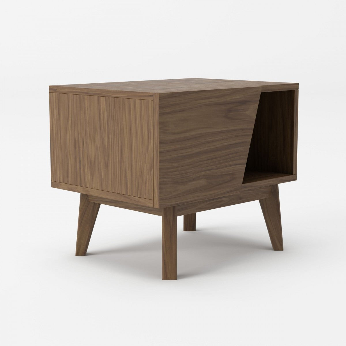 Modrest Abelard Mid-century Walnut Nightstand