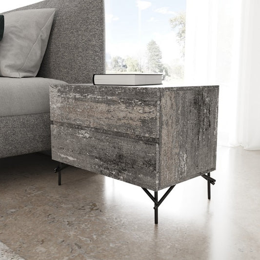 Nova Domus Aria - Italian Modern Multi Grey with texture Nightstand - Stylish Design Furniture
