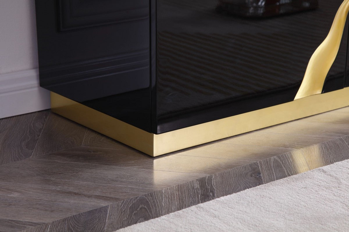 Modrest Aspen Modern Black & Gold TV Stand