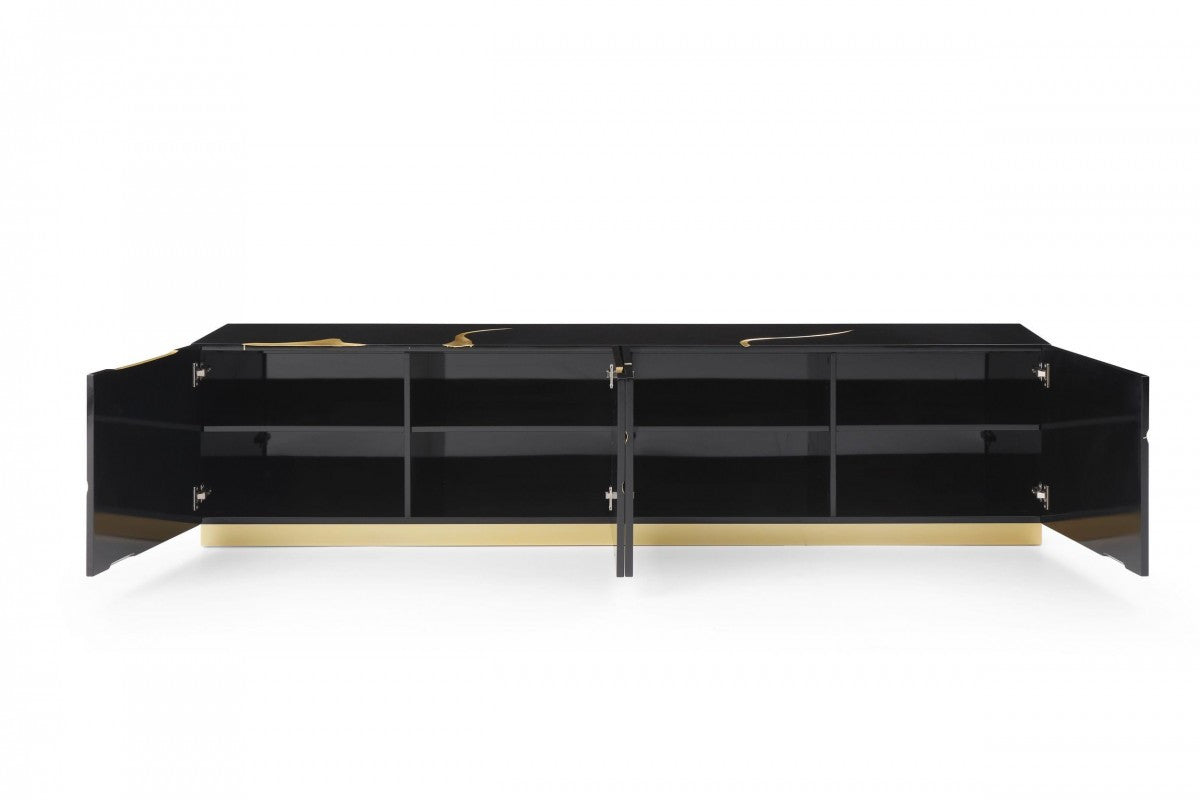 Modrest Aspen Modern Black & Gold TV Stand