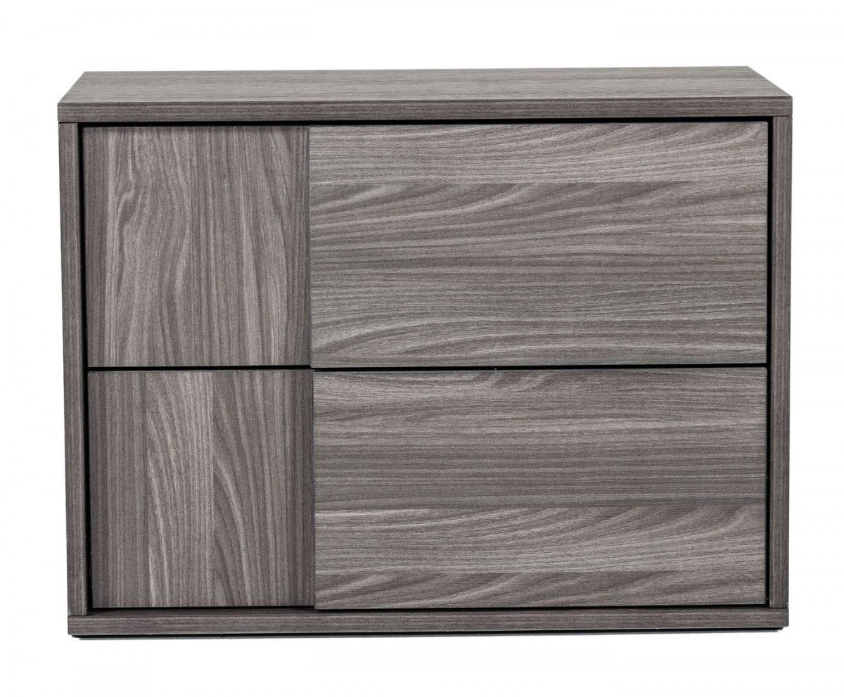 Nova Domus Asus Italian Modern Elm Grey Nightstand