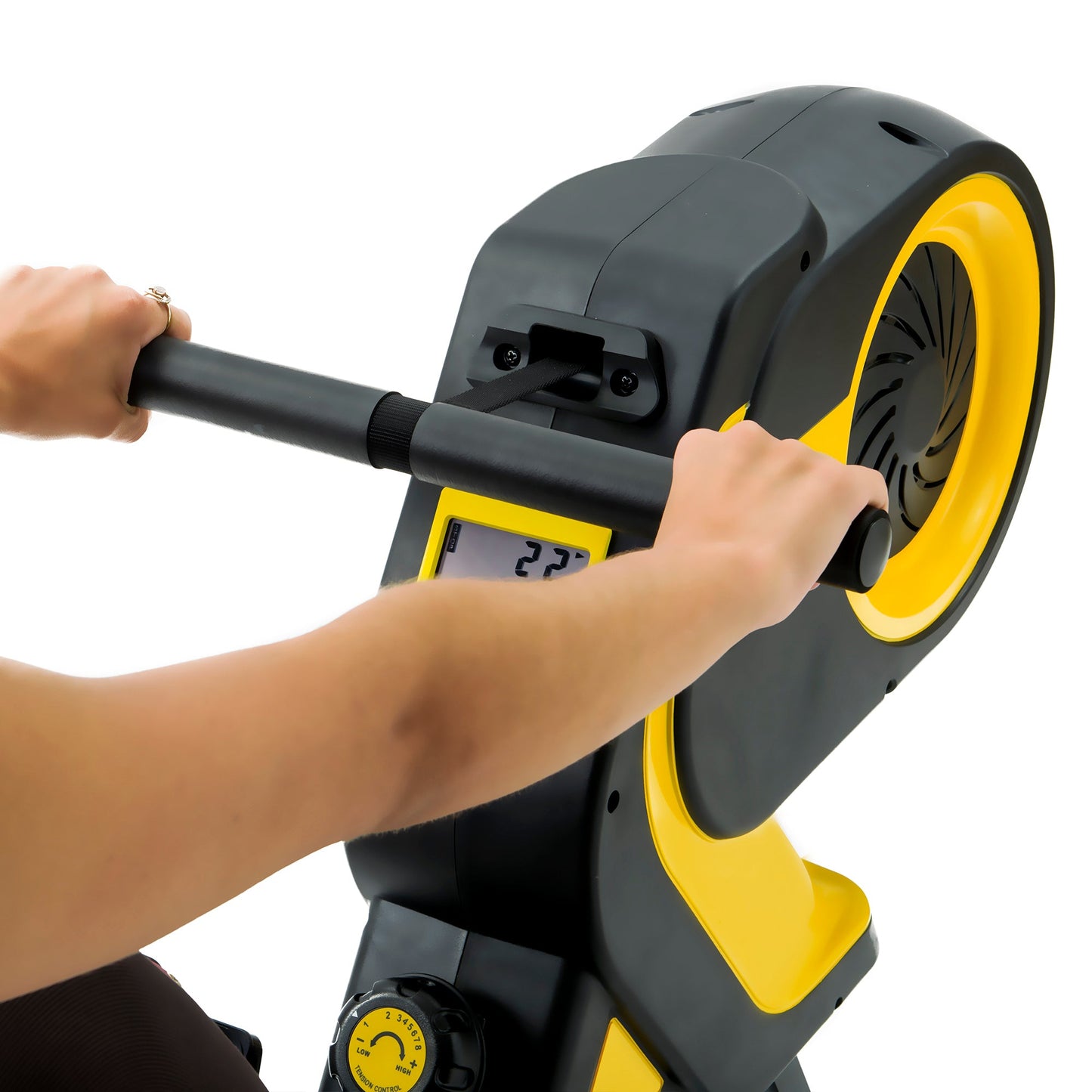 Ledaar Magnetic Rowing Machine with LCD Monitor, 46" Slide Rail and Compact Folding Rower for Home Cadio Workout