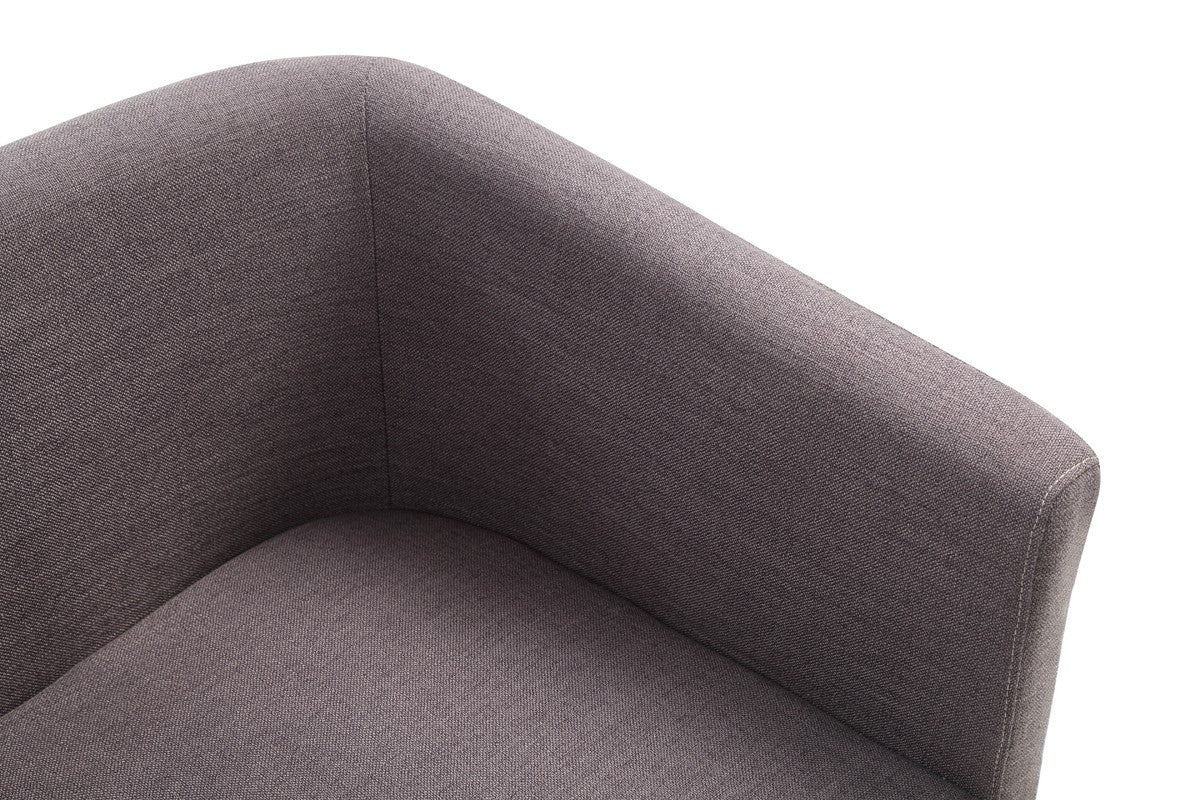 Modrest Yukon Modern Grey Fabric & Antique Brass Dining Chair