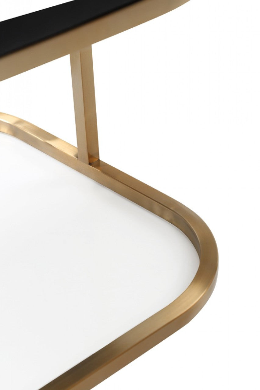 Modrest Yukon Modern Black Velvet & Gold Dining Chair - Stylish Design Furniture