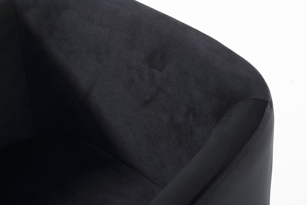 Modrest Yukon Modern Black Velvet & Gold Dining Chair - Stylish Design Furniture