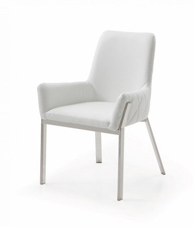 Modrest Robin Modern White Bonded Leather Dining Chair