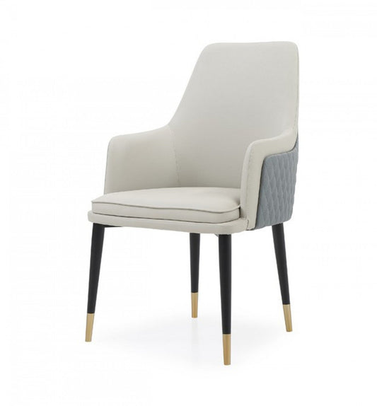 Modrest Duval Modern White & Grey Dining Chair - Stylish Design Furniture