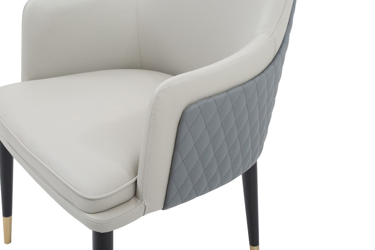 Modrest Duval Modern White & Grey Dining Chair