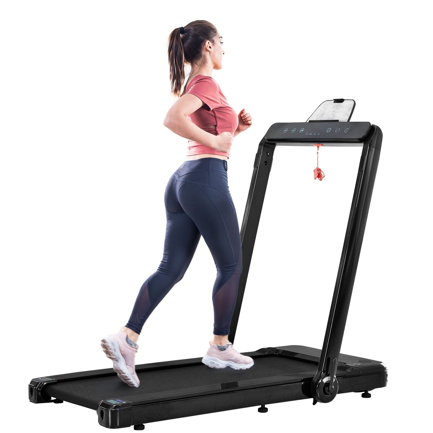 Cruce Electric Folding Treadmill, Installation Free with Bluetooth APP and Speaker, Remote Control with Display for Home, Gym & Office
