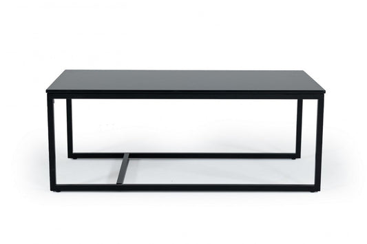 Modrest Baca Black Marble Metal Coffee Table - Stylish Design Furniture