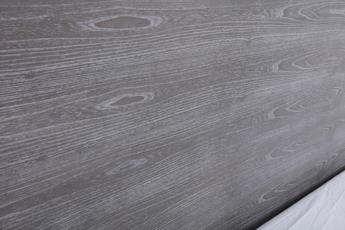 Modrest Charlene Modern Grey Elm & Stainless Steel Bed - Stylish Design Furniture