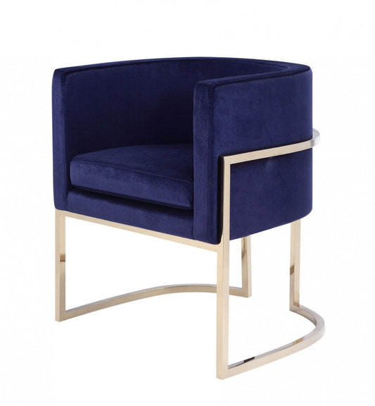 Modrest Betsy - Modern Navy Blue Velvet + Gold Kids Chair - Stylish Design Furniture