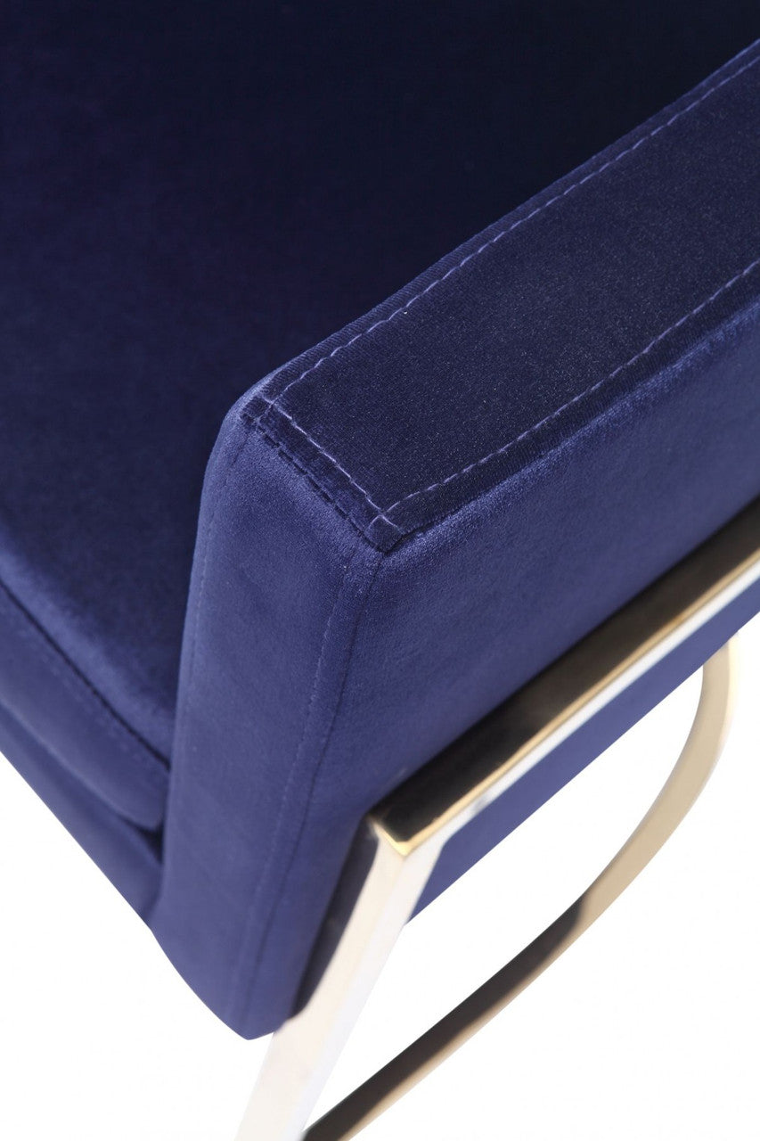 Modrest Betsy - Modern Navy Blue Velvet + Gold Kids Chair