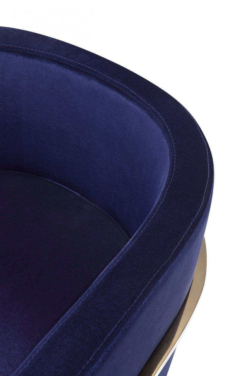 Modrest Betsy - Modern Navy Blue Velvet + Gold Kids Chair