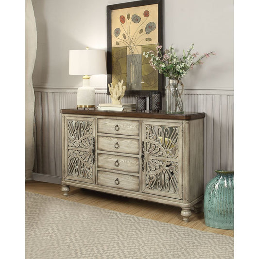 ACME Vermont Console Table in Antique White