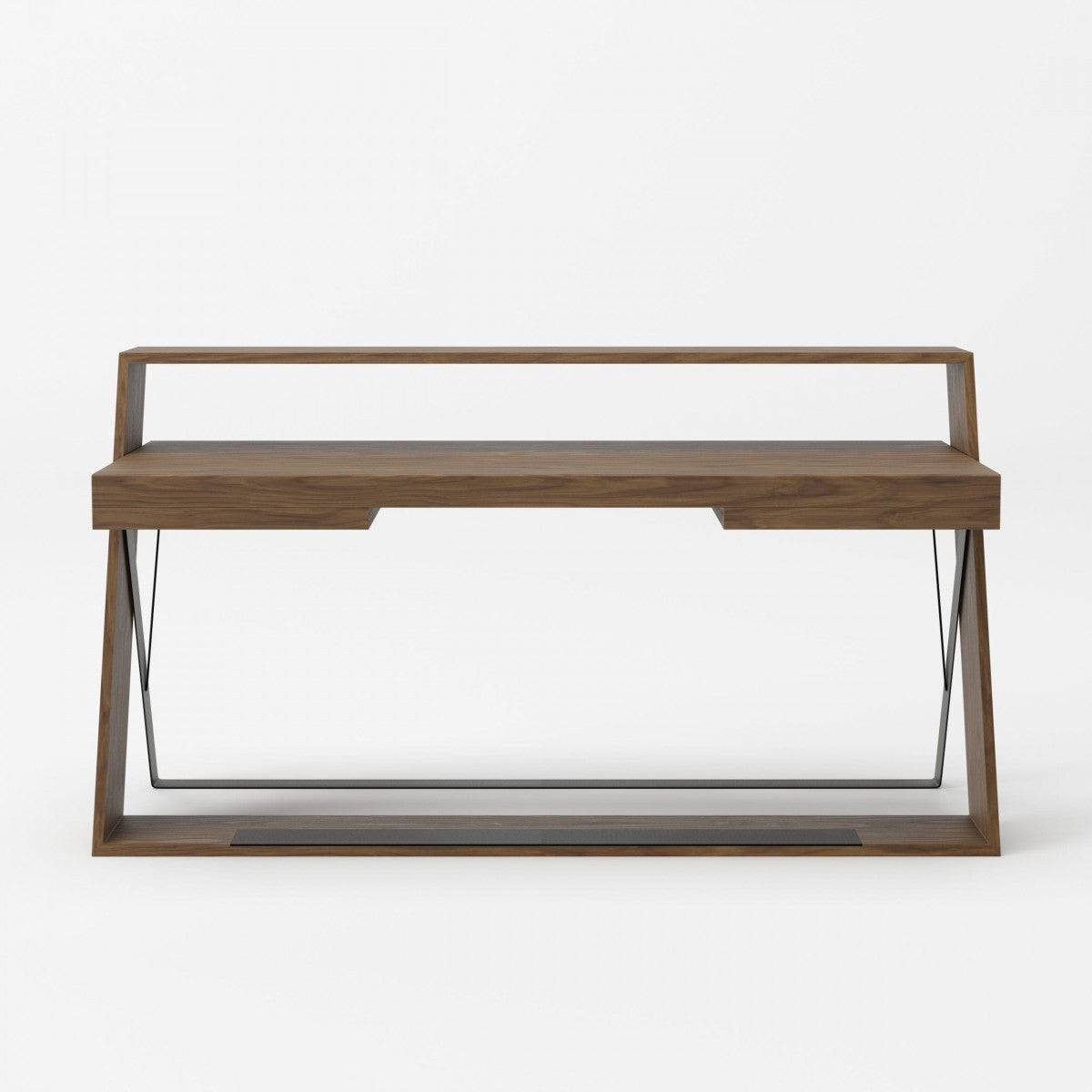 Modrest Carrie Modern Walnut & Black Foldable Desk